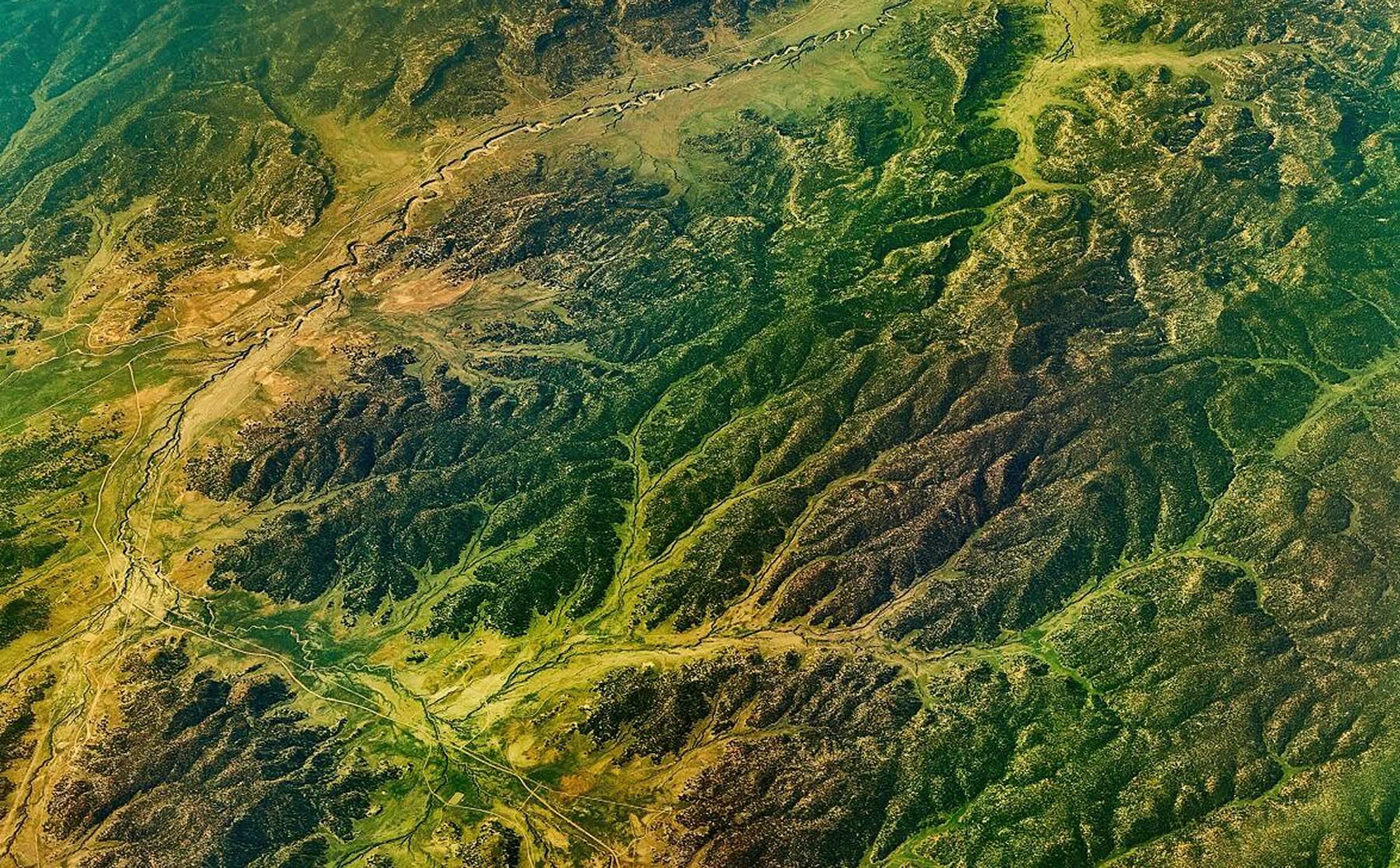 Aerial photograph of natural landscape